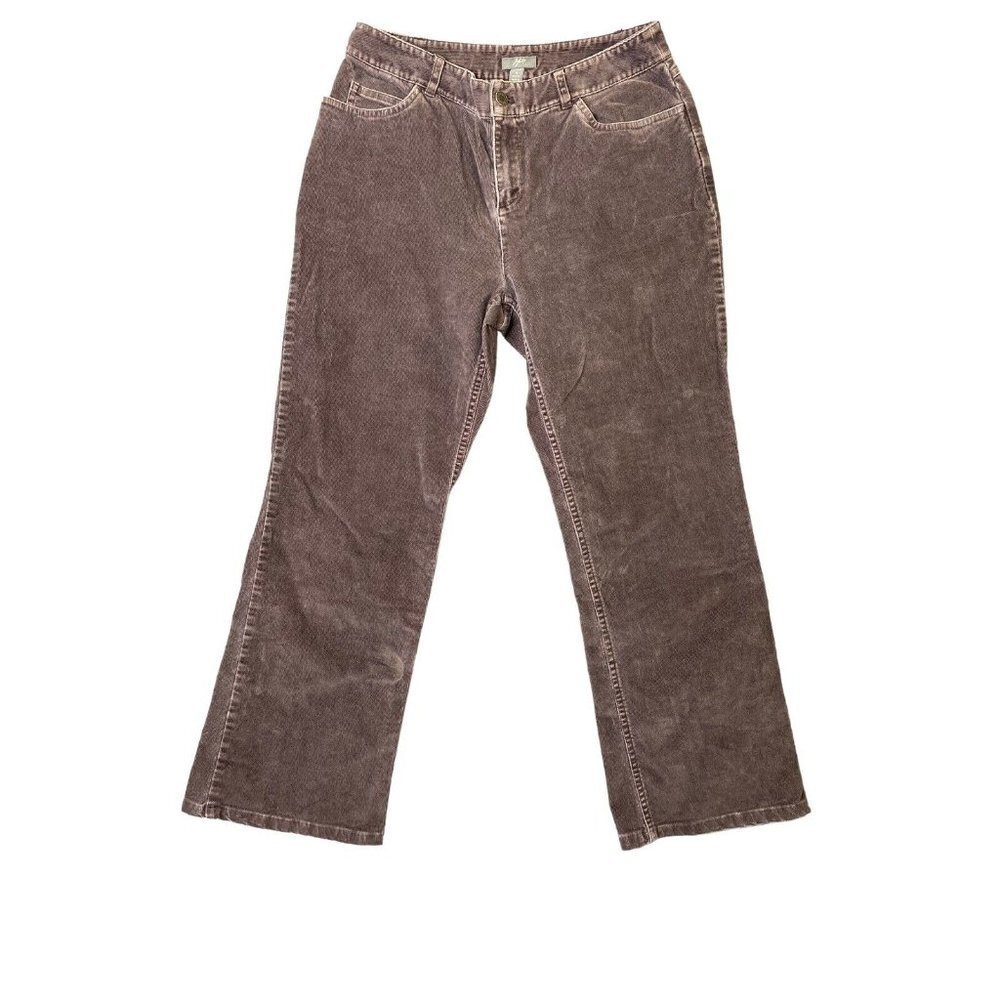 J. Jill Womens Straight Leg Corduroy Pants Stretch Brown Size 4 Petite